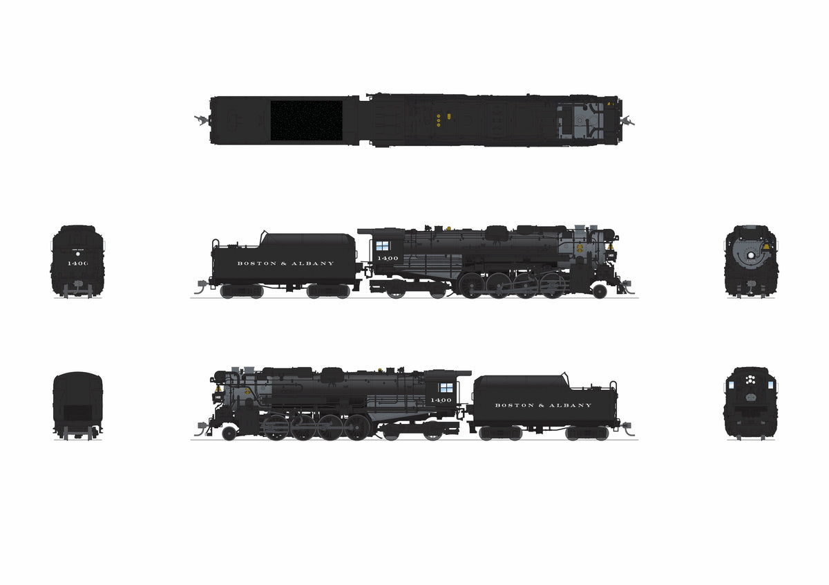 BLI 9601 Boston & Albany A1a #1400 Early 1930’s Appearance 4-axle Tender Roman Lettering No-Sound / DCC-Ready HO - No