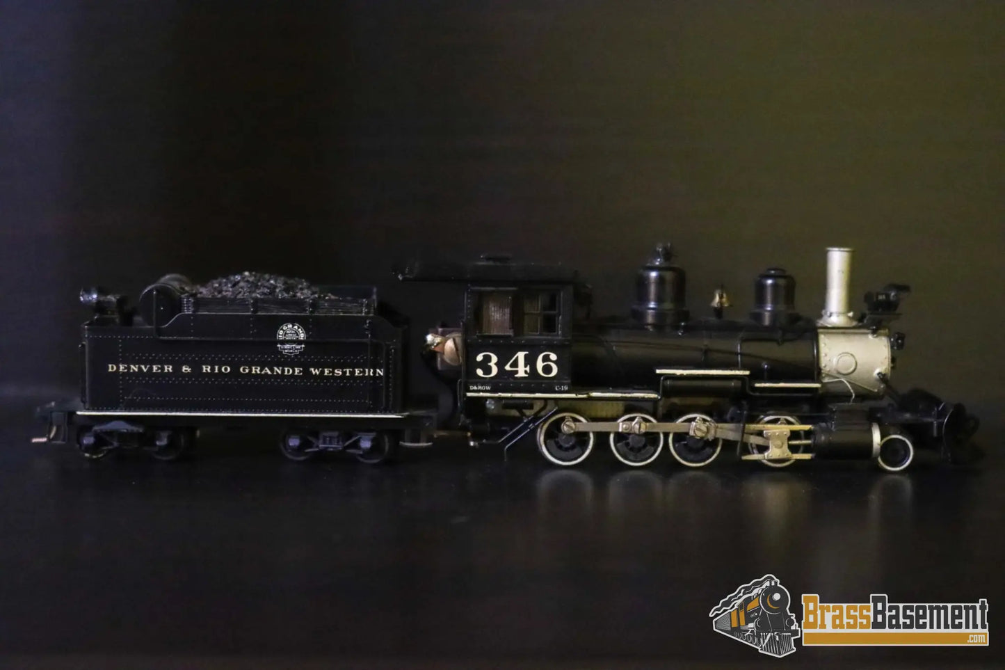 Budget Brass - HO Katsumi DRGW Rio Grande C-16 2-8-0 #346 - Painted