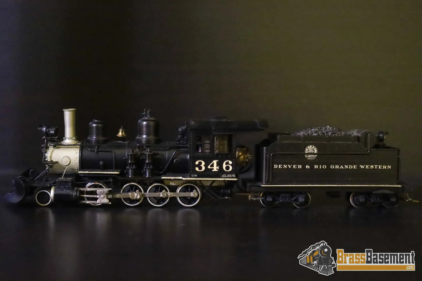 Budget Brass - HO Katsumi DRGW Rio Grande C-16 2-8-0 #346 - Painted