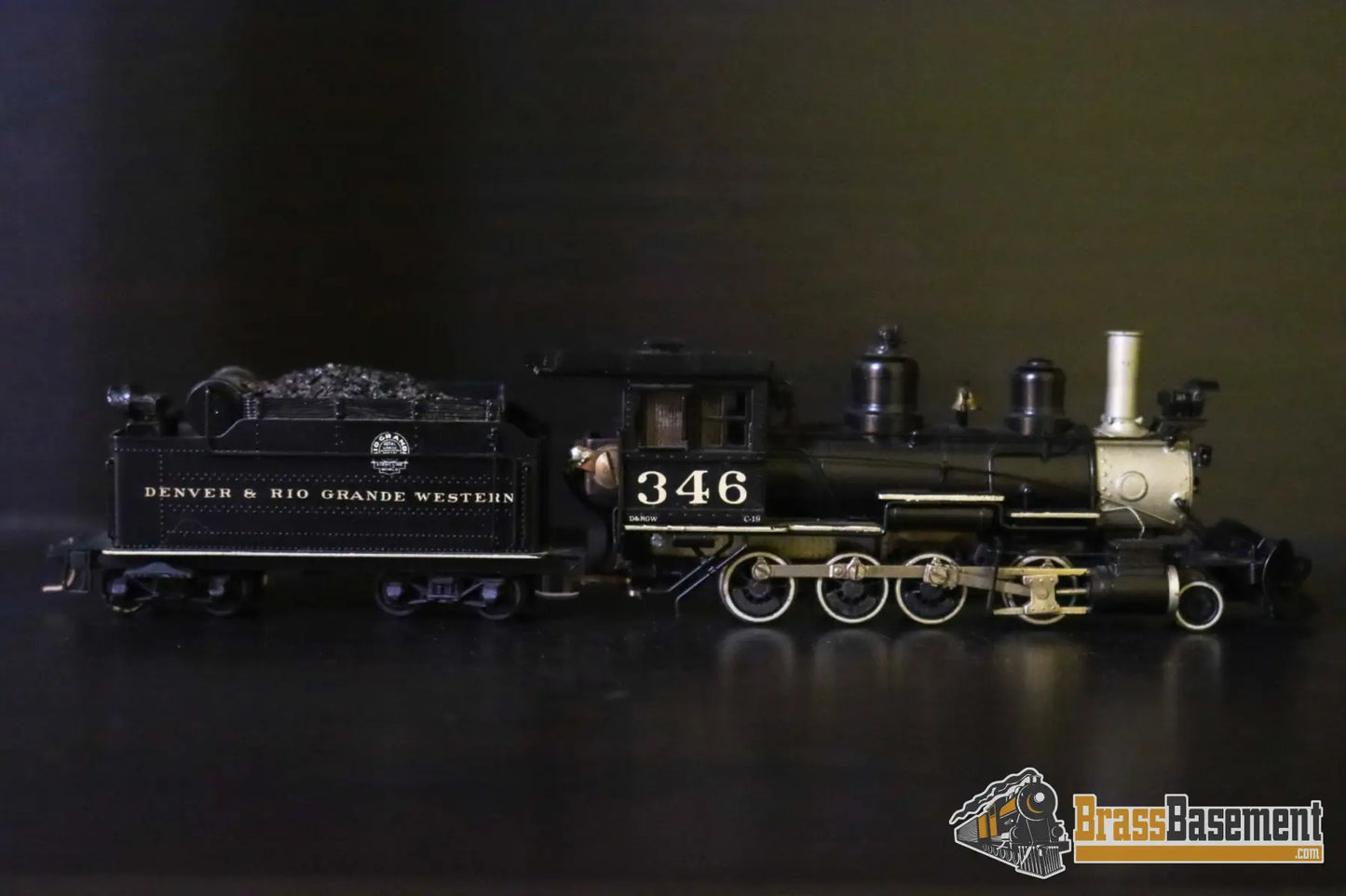 Budget Brass - HO Katsumi DRGW Rio Grande C-16 2-8-0 #346 - Painted