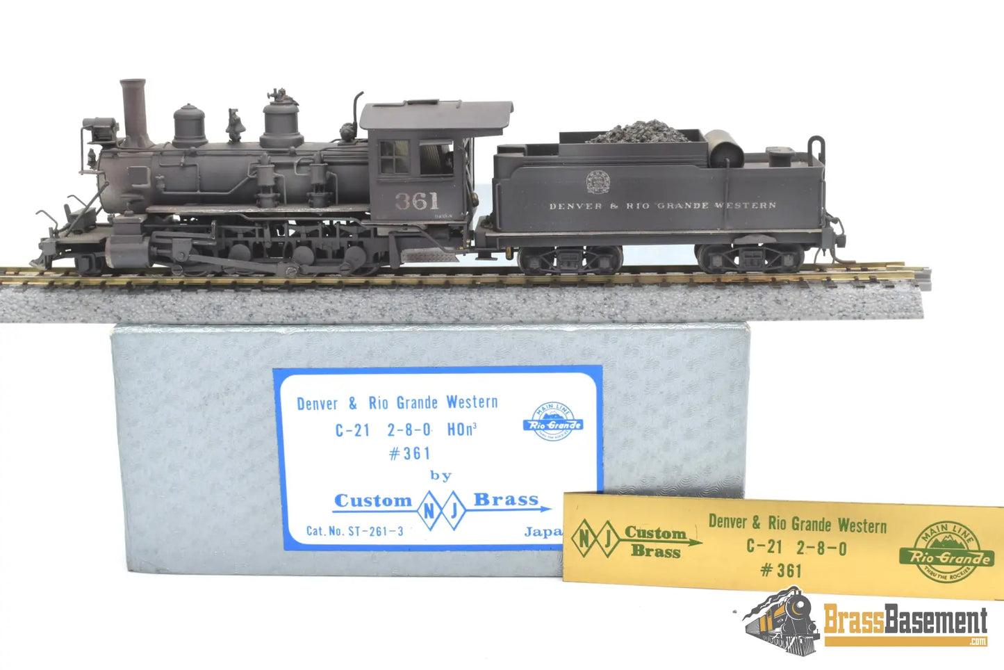 Budget Brass - Hon3 Njcb Drgw Rio Grande C - 21 2 - 8 - 0 #361 C/P Does Not Run Steam