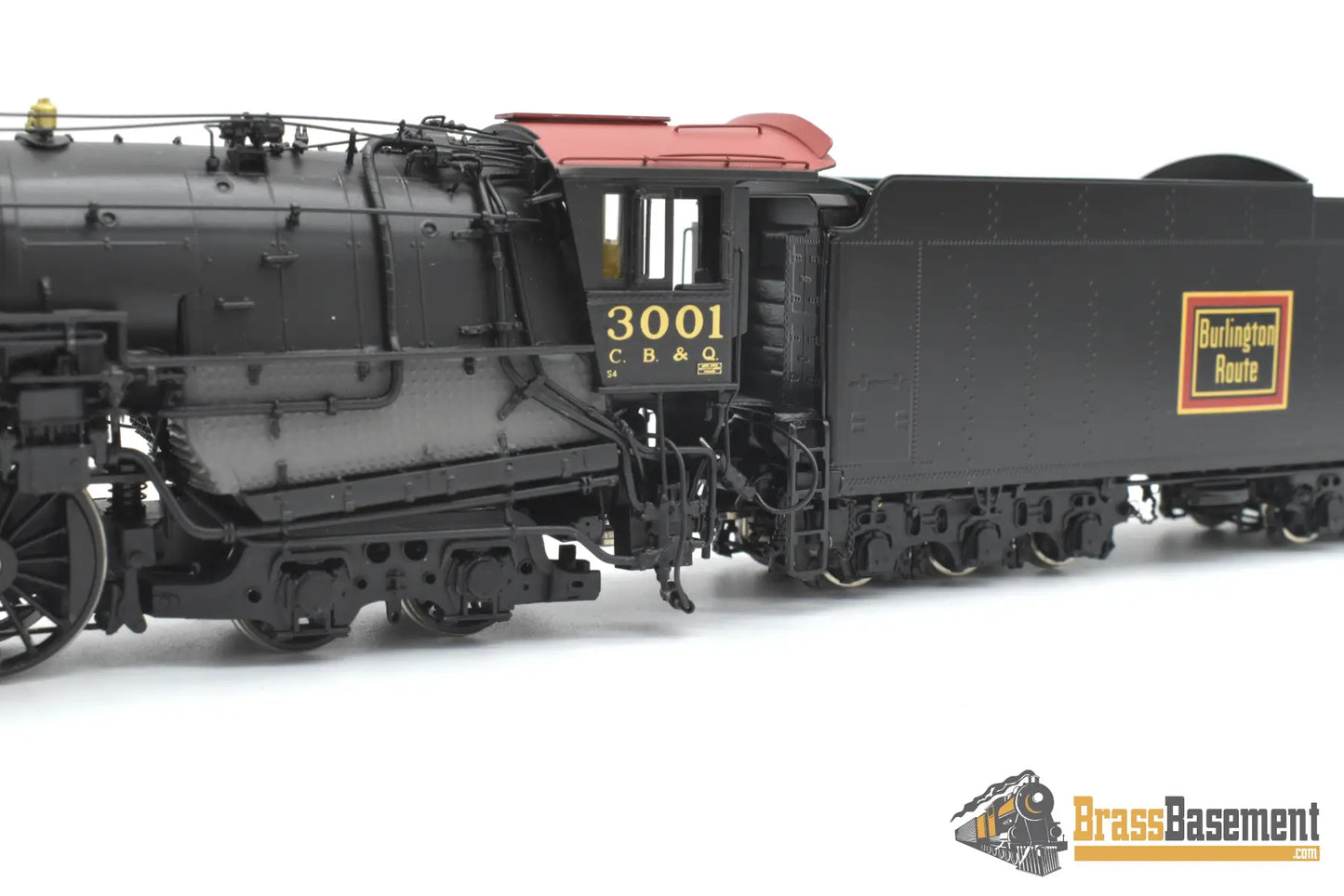 HO Brass - CIL 2258.1 CB&Q Burlington S-4 4-6-4 #3001 w/ Mars Light BoxPox Main Driver Steam