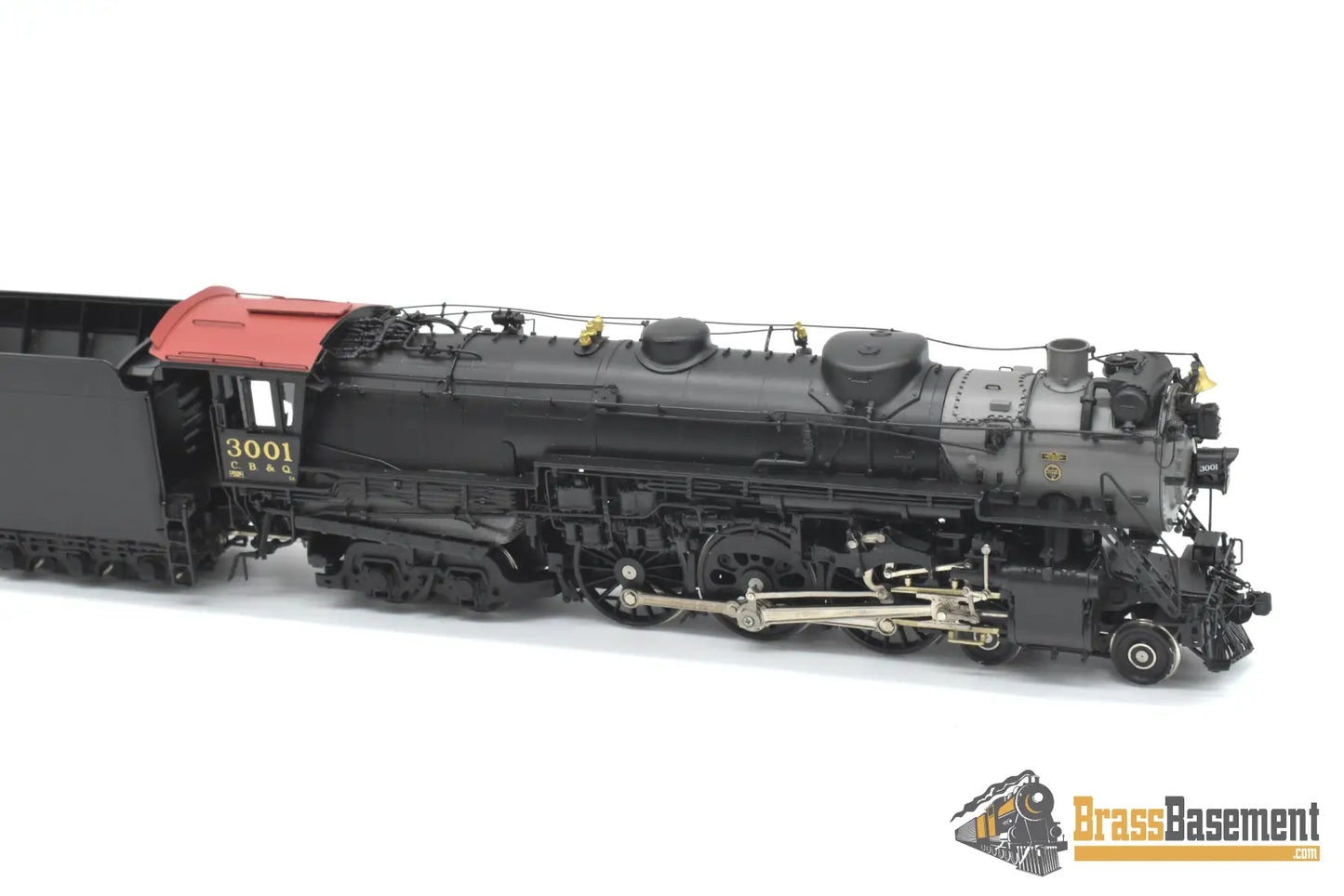 HO Brass - CIL 2258.1 CB&Q Burlington S-4 4-6-4 #3001 w/ Mars Light BoxPox Main Driver Steam