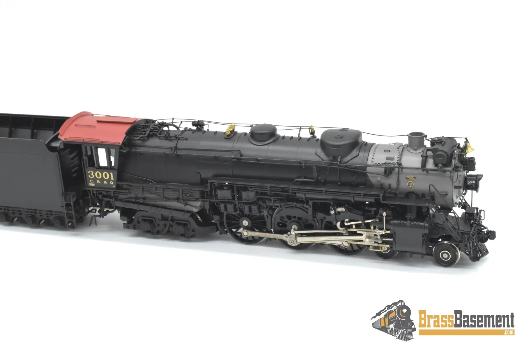 HO Brass - CIL 2258.1 CB&Q Burlington S-4 4-6-4 #3001 w/ Mars Light BoxPox Main Driver Steam