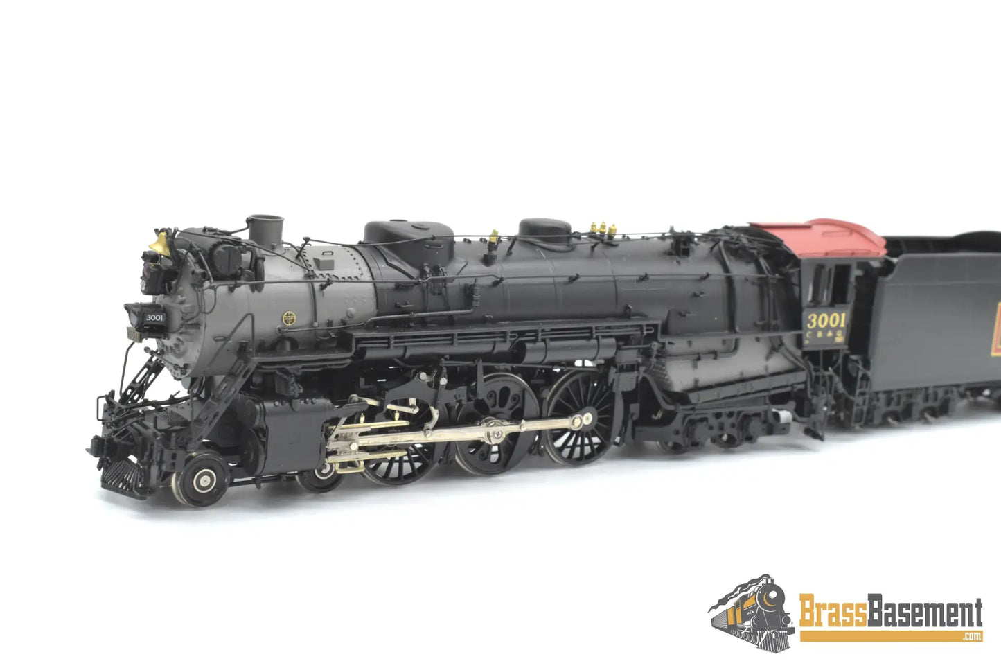HO Brass - CIL 2258.1 CB&Q Burlington S-4 4-6-4 #3001 w/ Mars Light BoxPox Main Driver Steam