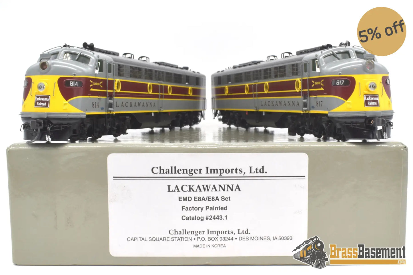 Ho Brass - Cil 2443.1 Dl&W Lackawanna E8 Aa Set As Delivered ‘Phoebe Snow’ Diesel