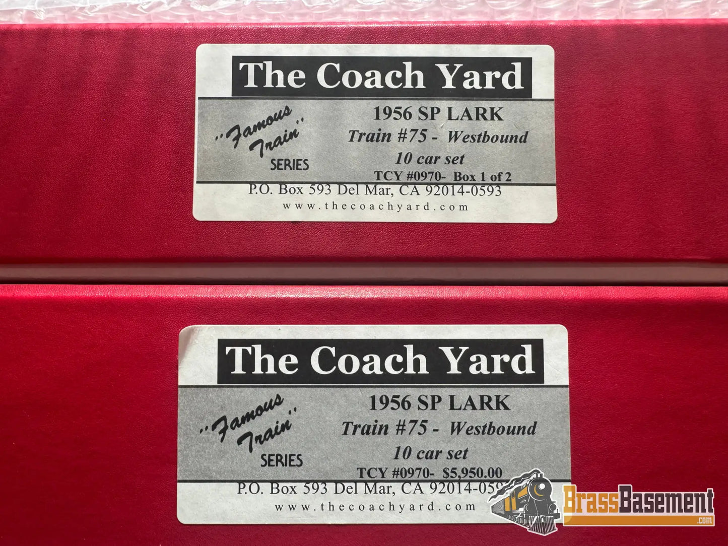 HO Brass - Coach Yard 0970 The 1956 ’Lark’ Train - Two-Tone Paint! 10 Car Set - Mint Passenger