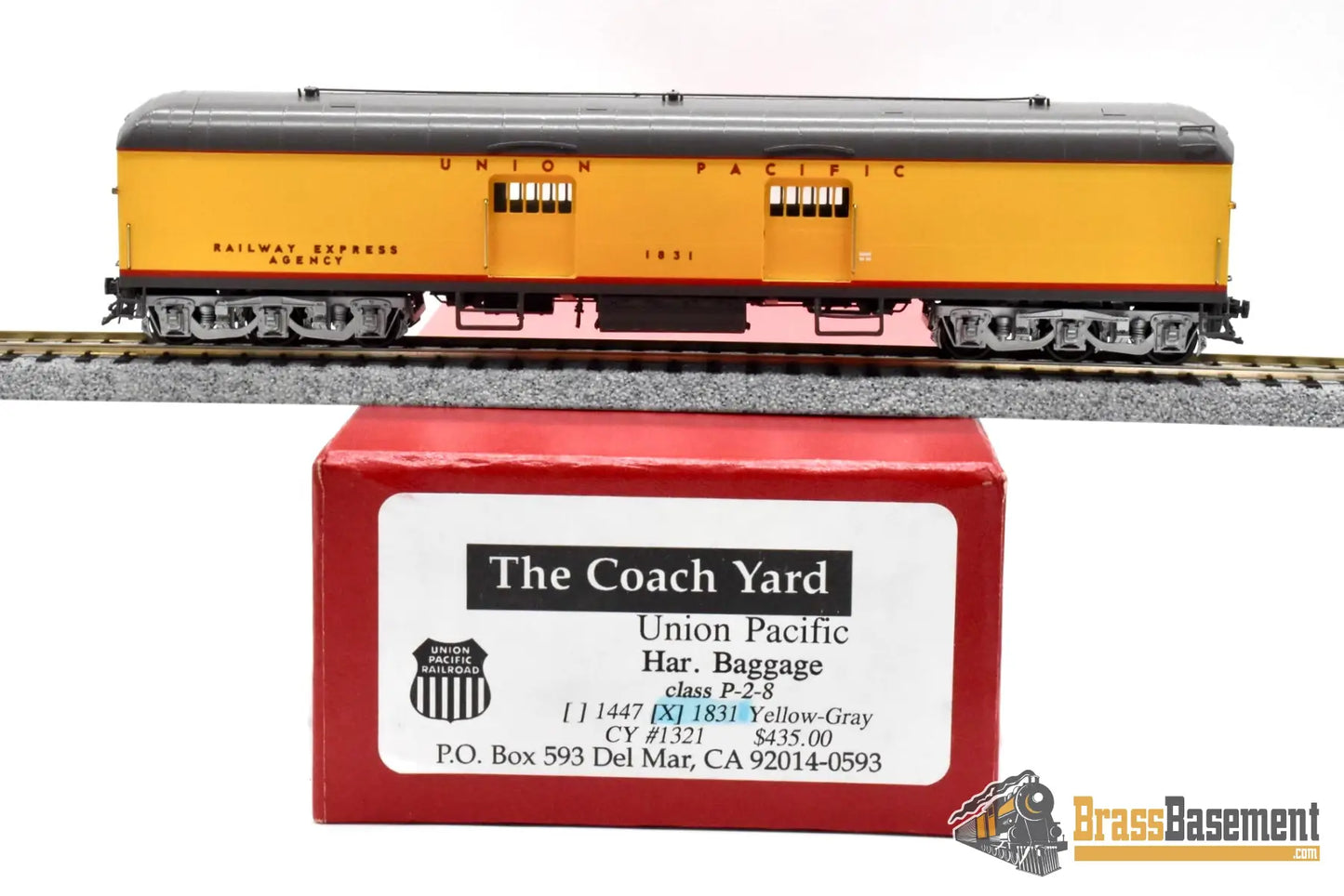 HO Brass Coach Yard TCY 1321 Union Pacific UP Harriman Baggage P 2 8 F/P (3 Available) Passenger