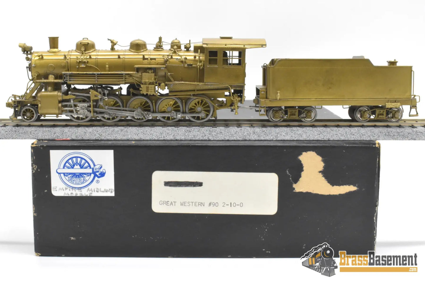 HO Brass - Empire Midland Great Western/Strasburg Railroad 2-10-0 #90 - Unpainted Steam