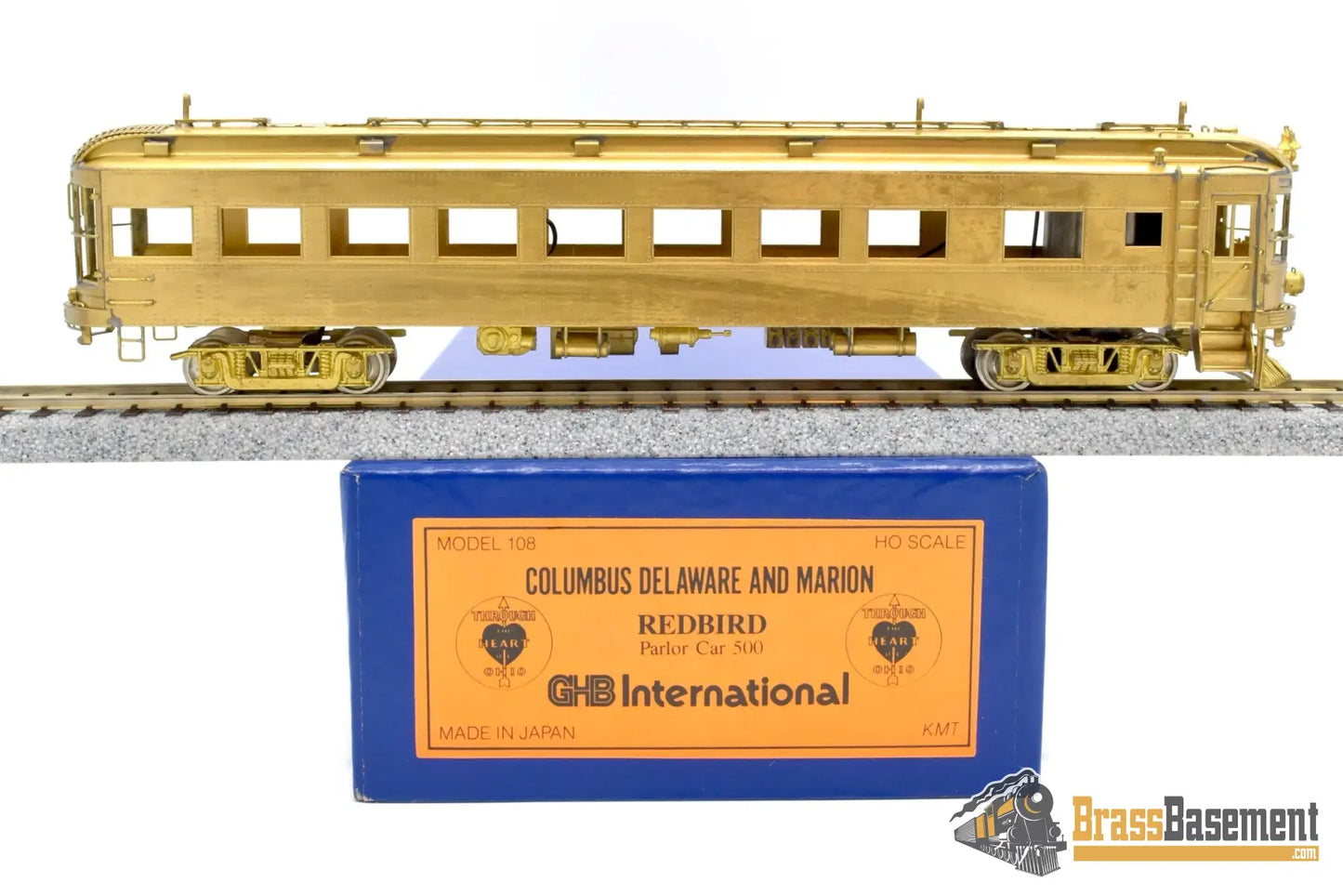 Ho Brass - Ghb Model 108 Columbus Delaware & Marion ‘Redbird’ Parlor Car #500 Motor Ceased