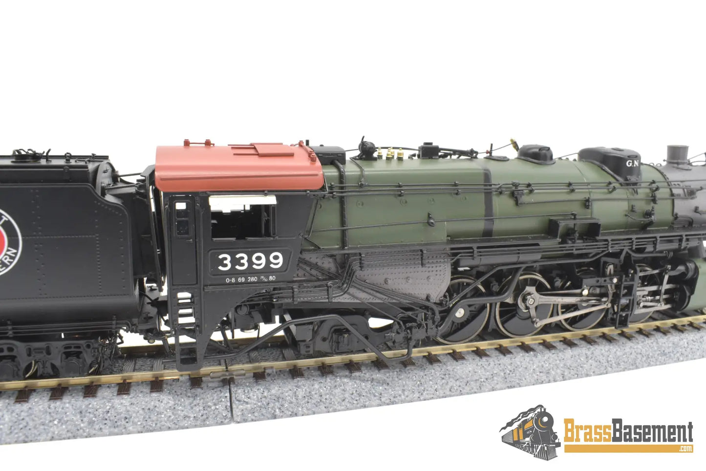 Ho Brass - Gpm 3399.2 Glacier Park Models Great Northern Gn O - 8 2 - 8 - 2 #3399 Green Boiler Mint