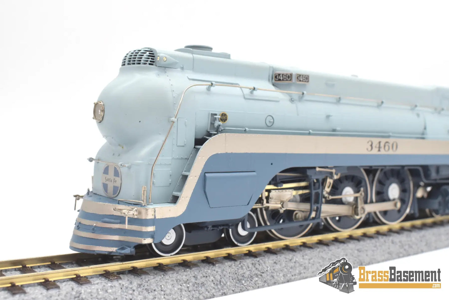 Ho Brass - Hallmark Atsf Santa Fe Blue Goose 4 - 6 - 4 #3460 Samhongsa Fp Steam