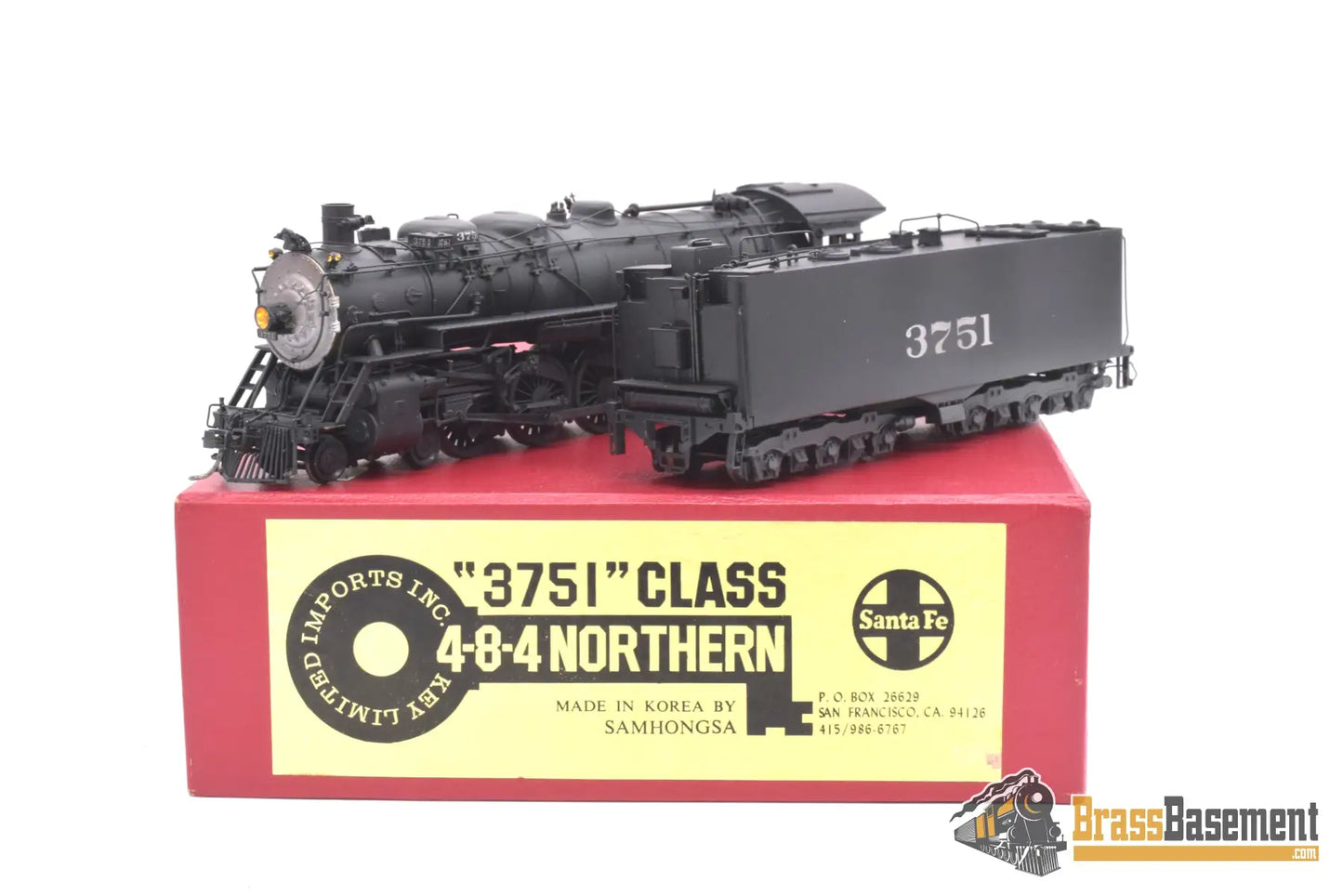 Ho Brass - Key Atsf Santa Fe 3751 Class 4 - 8 - 4 As Delivered Samhongsa C/P Steam