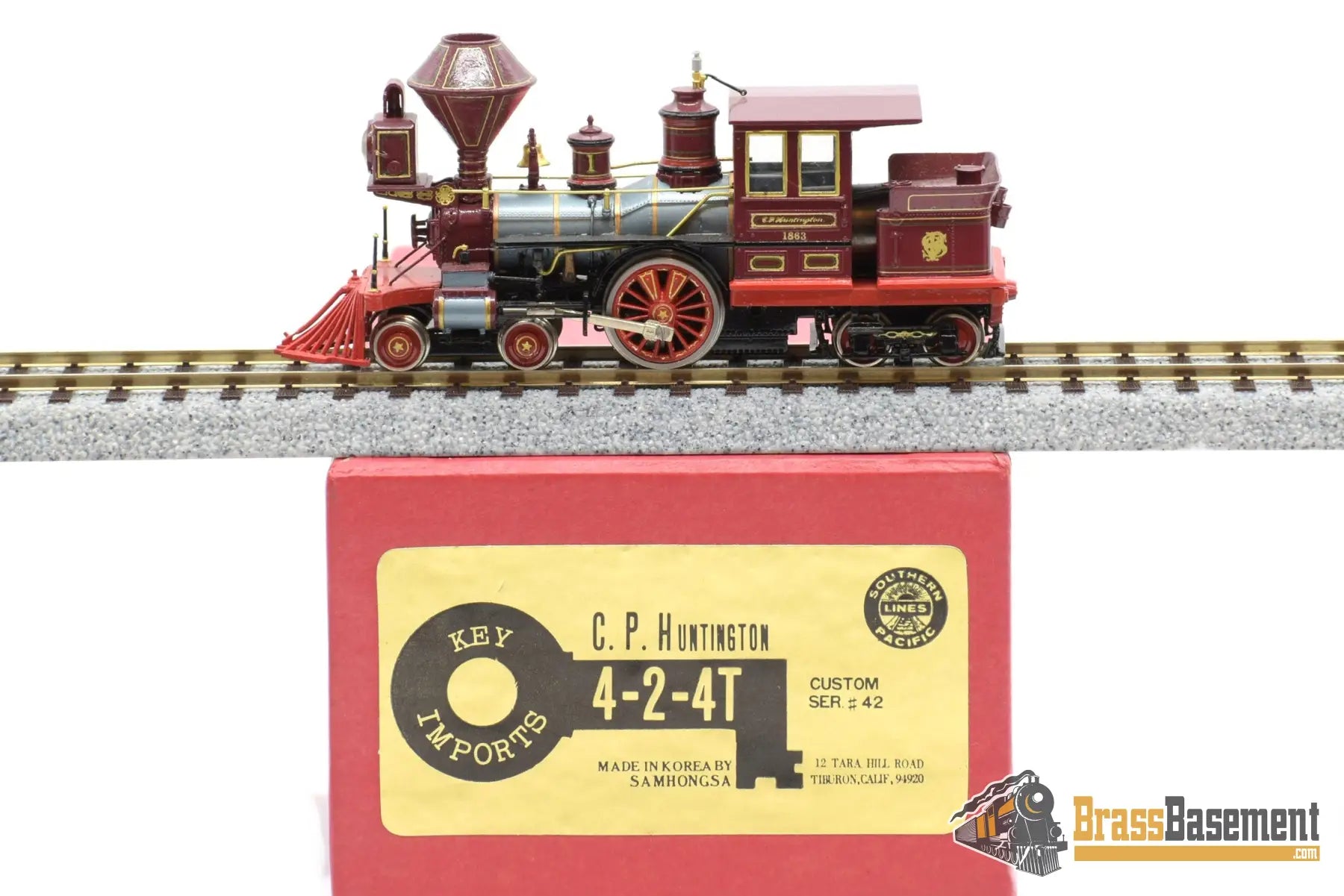 HO Brass Key Central/Southern Pacific SP #1 4-2-4t CP Huntington