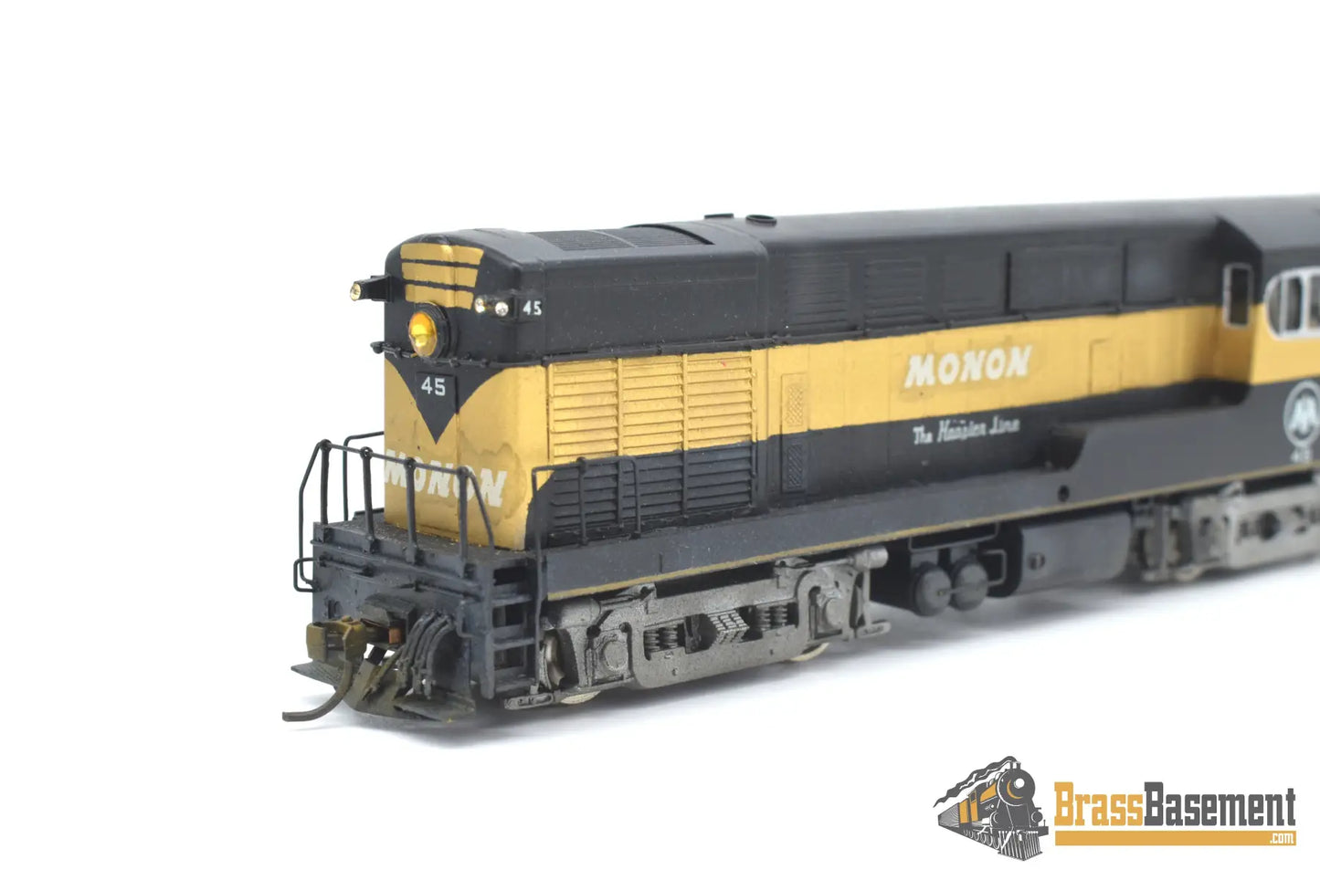Ho Brass - Key Imports Monon Black/Gold H - 16 - 44 Loewy Style W/ Aar Trucks Diesel