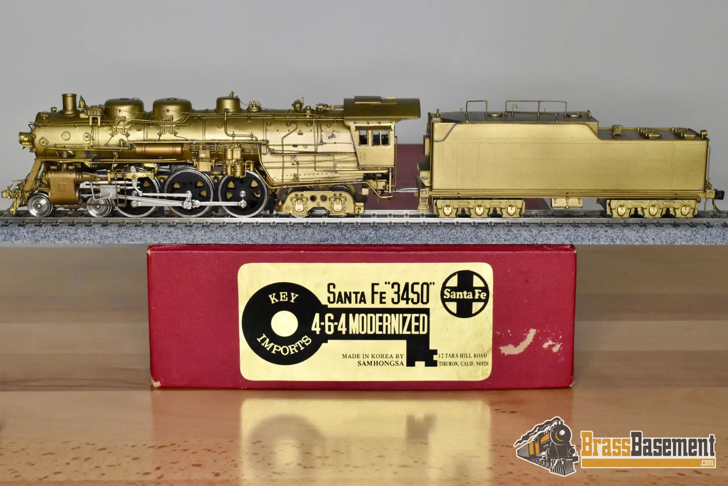 HO Brass Key Imports Santa Fe ATSF 4 6 4 #3450 Modernized Unpainted Steam