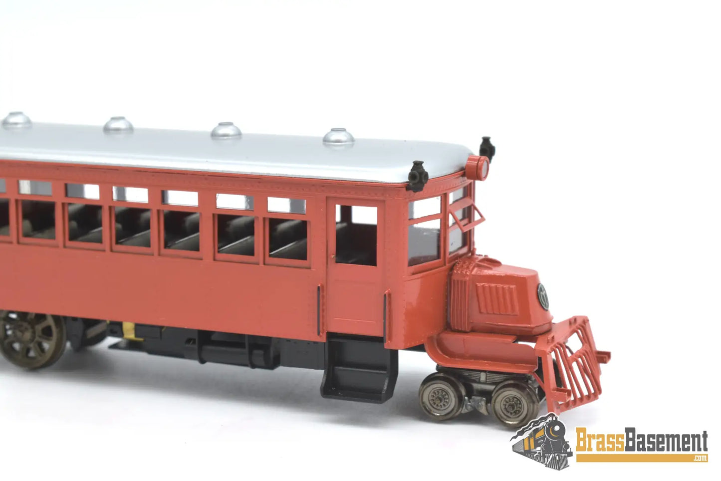Ho Brass - Lambert Mack Rail Bus W/ Interior Factory Painted Orange Passenger