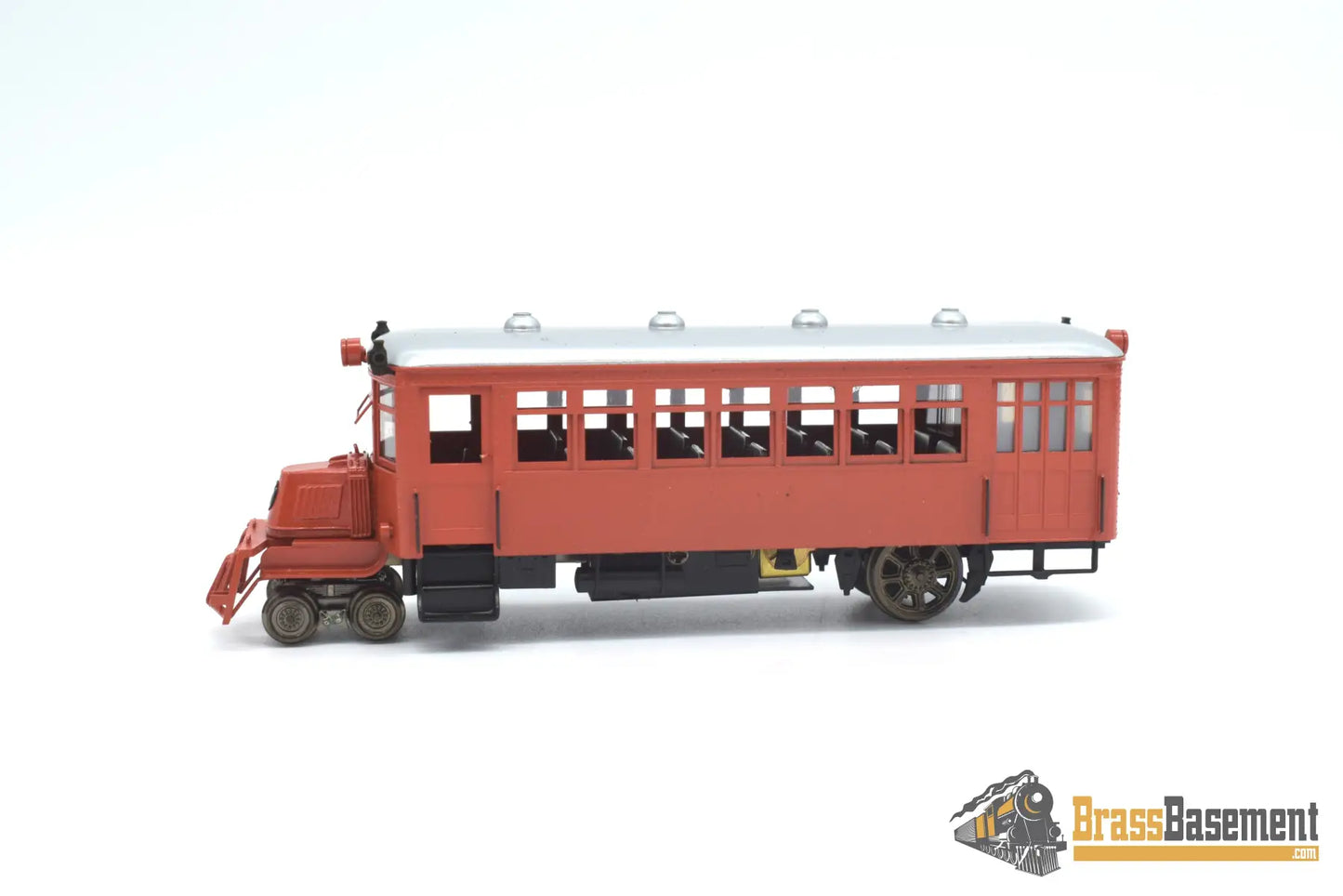 Ho Brass - Lambert Mack Rail Bus W/ Interior Factory Painted Orange Passenger