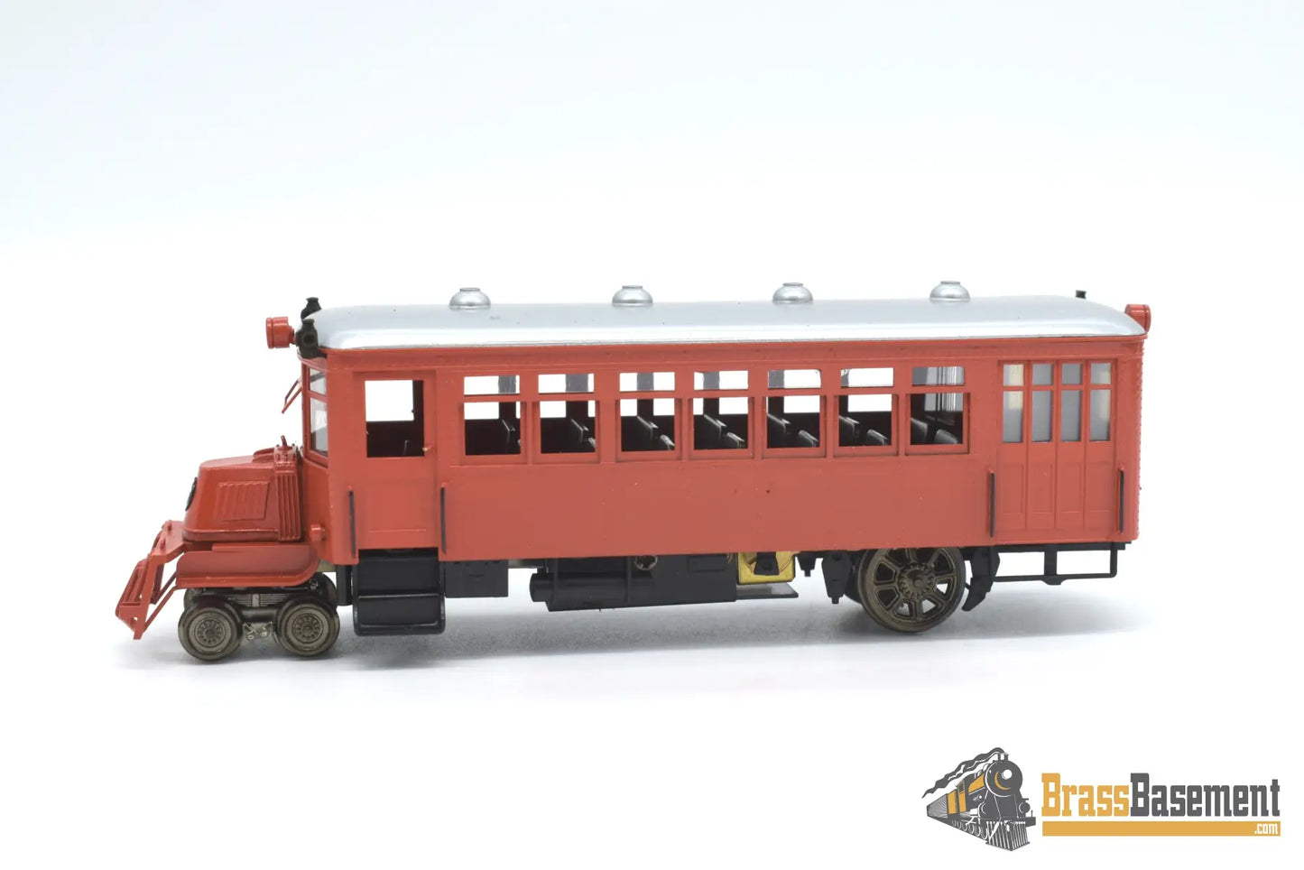 Ho Brass - Lambert Mack Rail Bus W/ Interior Factory Painted Orange Passenger
