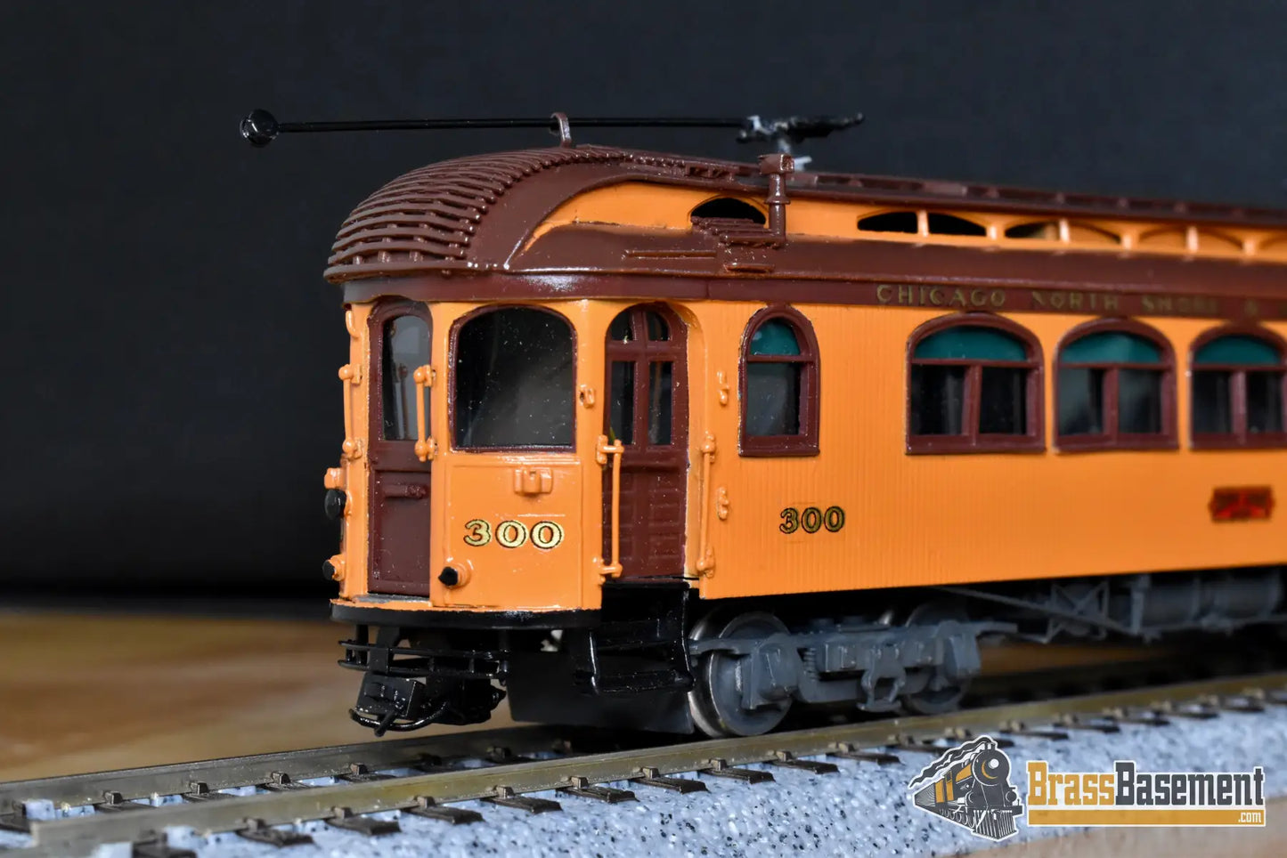 HO Brass MTS CNS&M North Shore Line ’Jewett’ Coach #300 Factory Painted Interurban