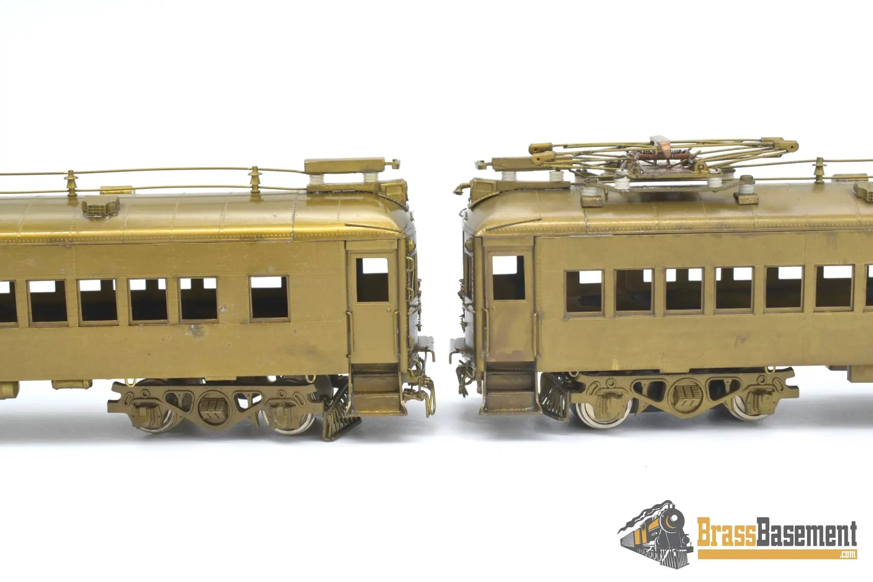 Ho Brass - Njcb Reading Railroad Self Propelled Mu 3 - Car Set Unpainted Passenger