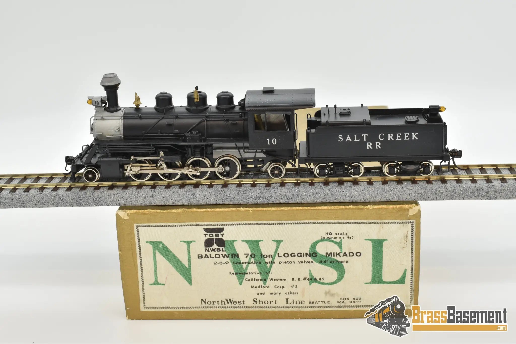 HO Brass - NWSL Baldwin 70-ton Logging Mikado 2-8-2 - Private Road