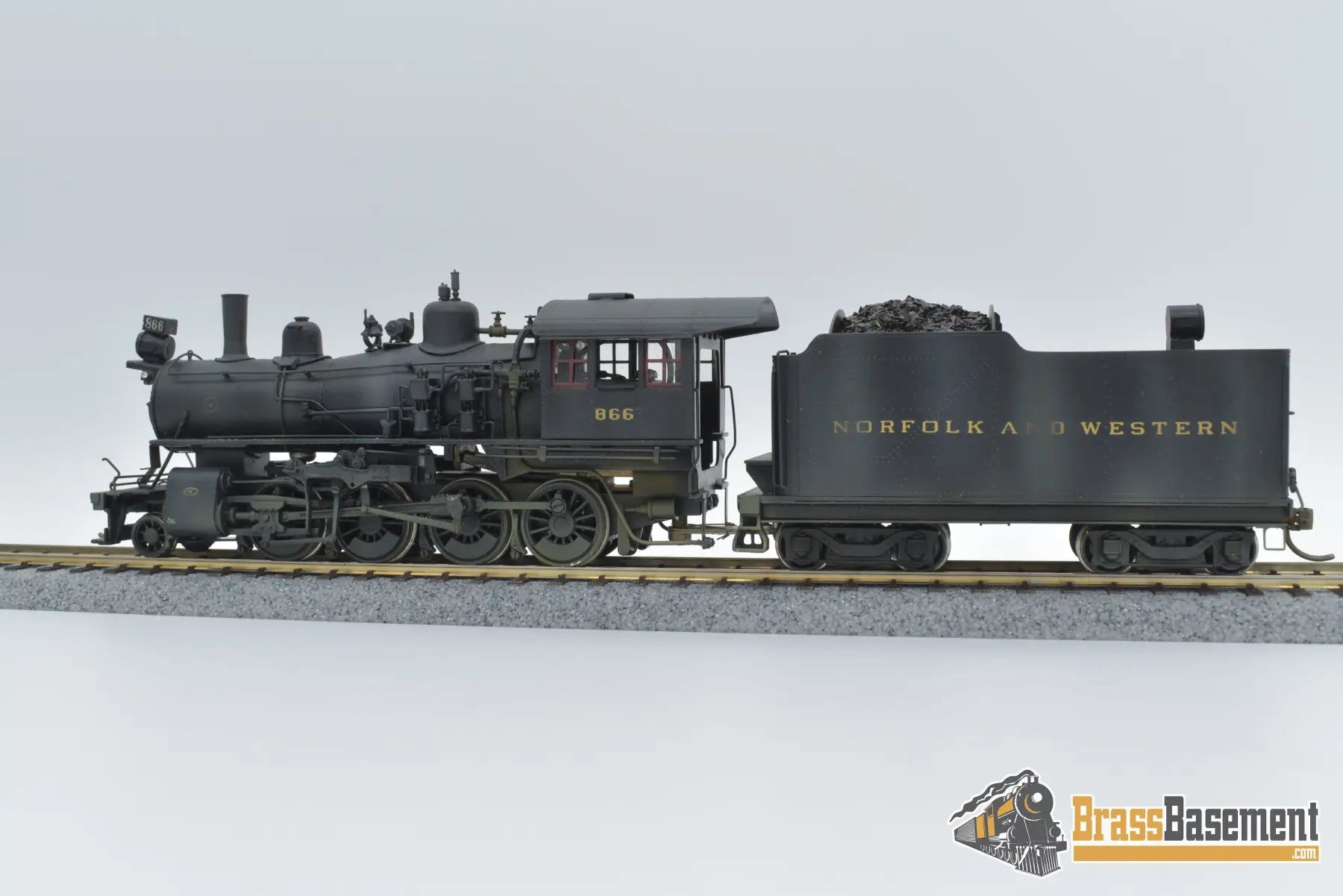 Ho Brass - Nwsl Norfolk & Western W - 2 2 - 8 - 0 W/ Baker Valve Nice Paint Steam