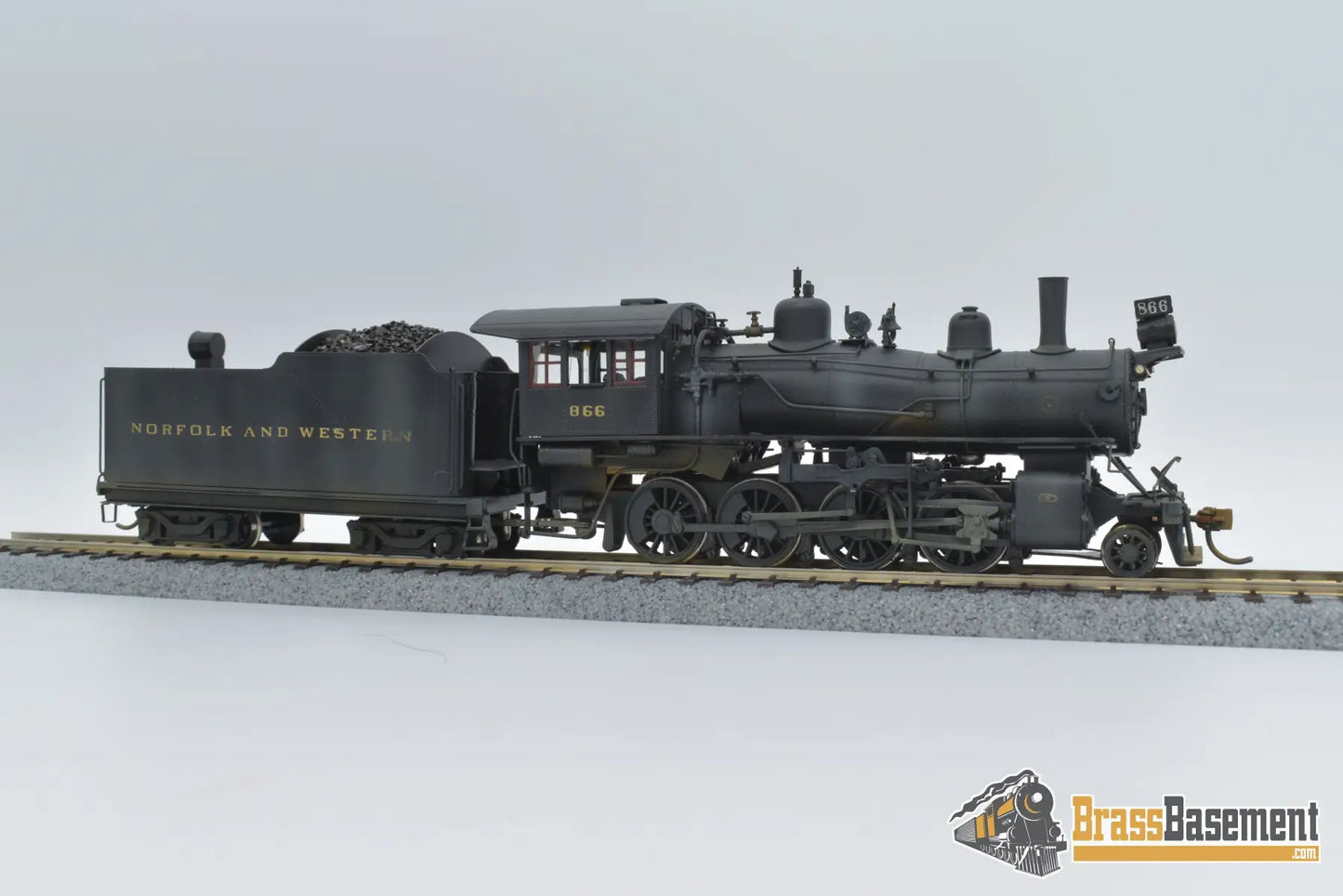 Ho Brass - Nwsl Norfolk & Western W - 2 2 - 8 - 0 W/ Baker Valve Nice Paint Steam