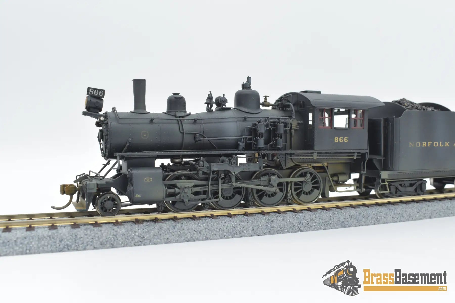Ho Brass - Nwsl Norfolk & Western W - 2 2 - 8 - 0 W/ Baker Valve Nice Paint Steam
