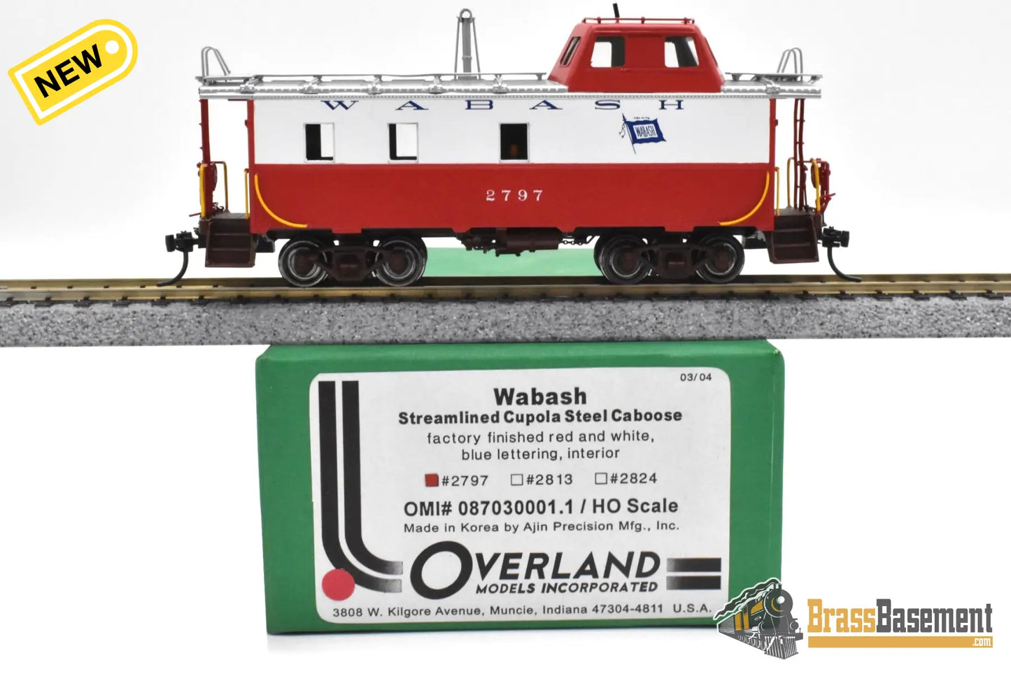 HO Brass OMI 087030001.1 Wabash Streamlined Caboose #2797 Factory Finished Red/White/Blue 2004 Freight