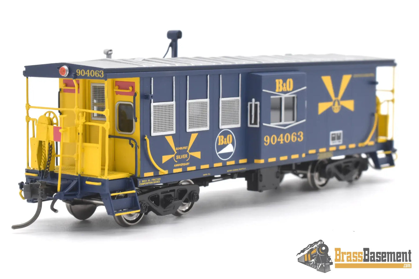 Ho Brass - Omi 087030020.2 Baltimore & Ohio B&O C - 27A Bay - Window Caboose #904063 Sunburst