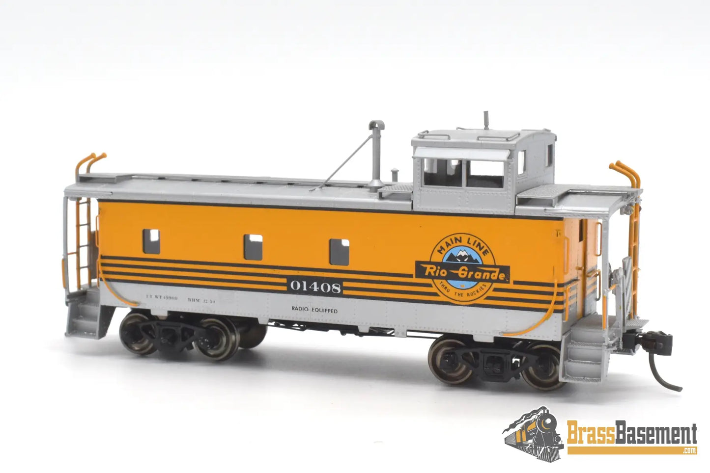 Ho Brass - Omi 1127.2 Rio Grande Drgw Steel Riveted Caboose Modernized Sealed Windows 4 Stripe