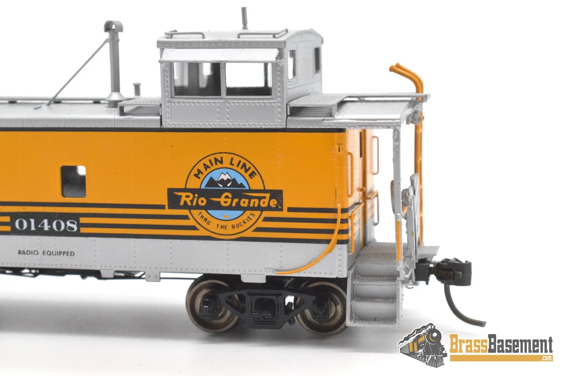 Ho Brass - Omi 1127.2 Rio Grande Drgw Steel Riveted Caboose Modernized Sealed Windows 4 Stripe