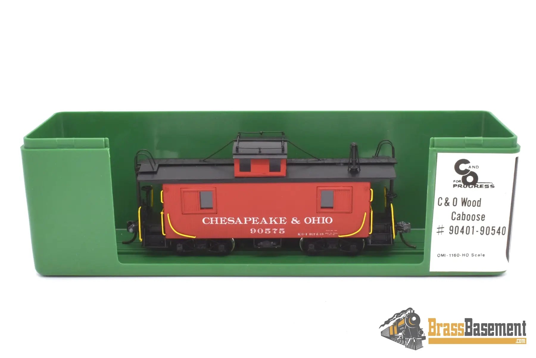 Ho Brass - Omi - 1160 C&O Chesapeake & Ohio Wood Caboose #90575 Pro Paint