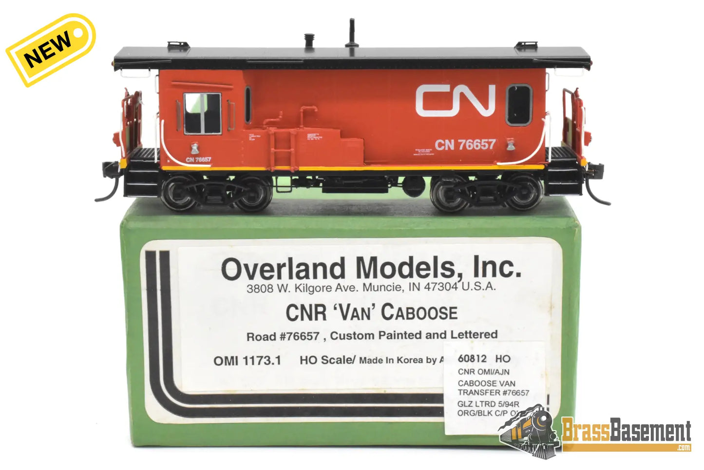 HO Brass - OMI 1173.1 CNR Canadian National Van Caboose #76657 - FP Diesel