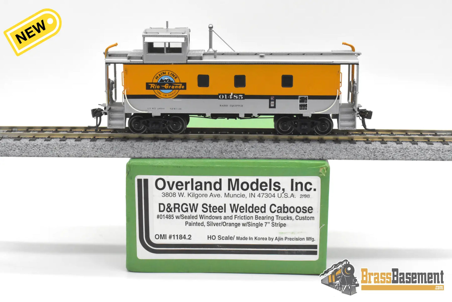 HO Brass - OMI 1184.2 Rio Grande DRGW Steel Welded Caboose Sealed Windows - 1 Stripe Caboose