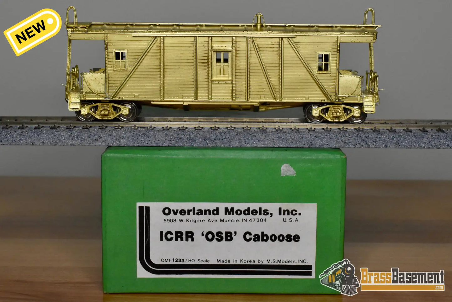 HO Brass OMI 1233 Illinois Central ’OSB’ Outside Braced Wood Caboose Mint Caboose