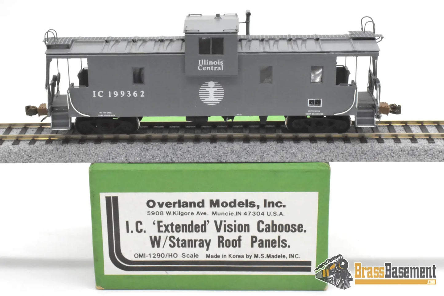 HO Brass OMI 1290 Illinois Central ’Extended’ Vision Caboose # 199362 Stanray Panels Gray Caboose