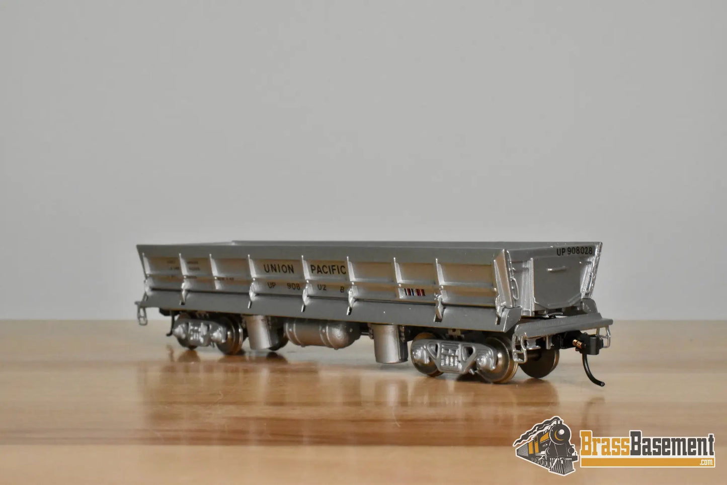 HO Brass β OMI 1317 β Union Pacific Paccar Side Dump Car #908028 β Custom Painted - Brass Maintenance-of-Way Car
