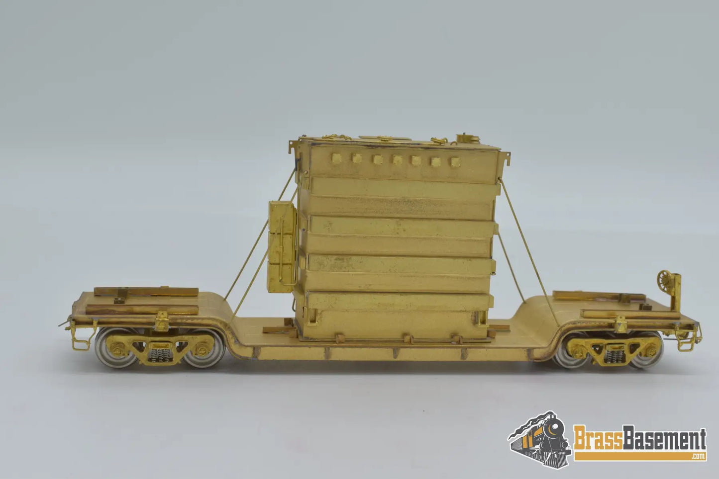 Ho Brass - Omi 1347 Center Flat Car W/ Transformer Load Unpainted Freight