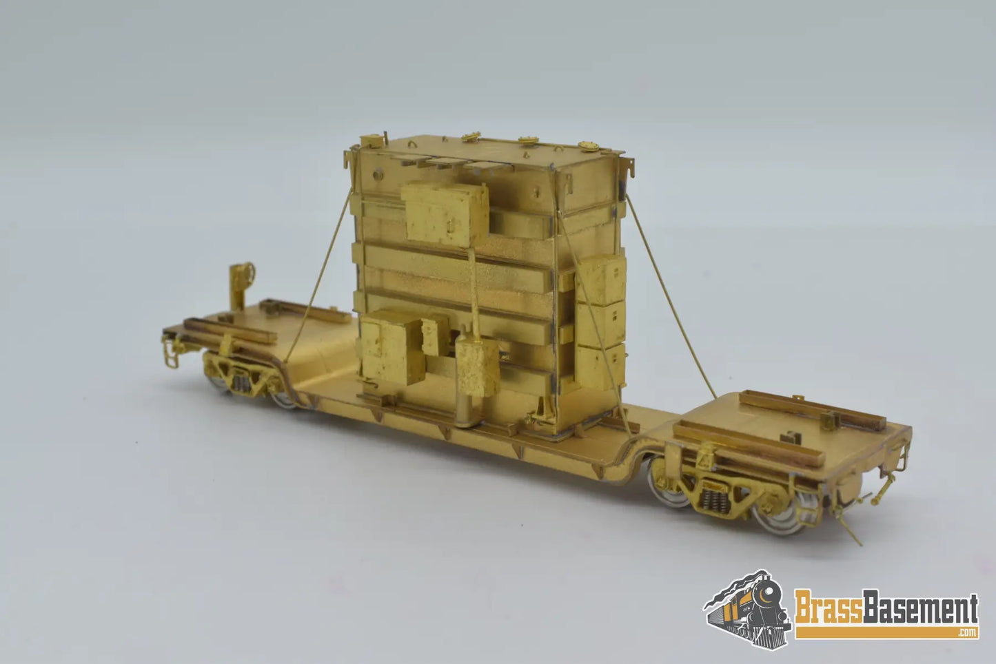 Ho Brass - Omi 1347 Center Flat Car W/ Transformer Load Unpainted Freight