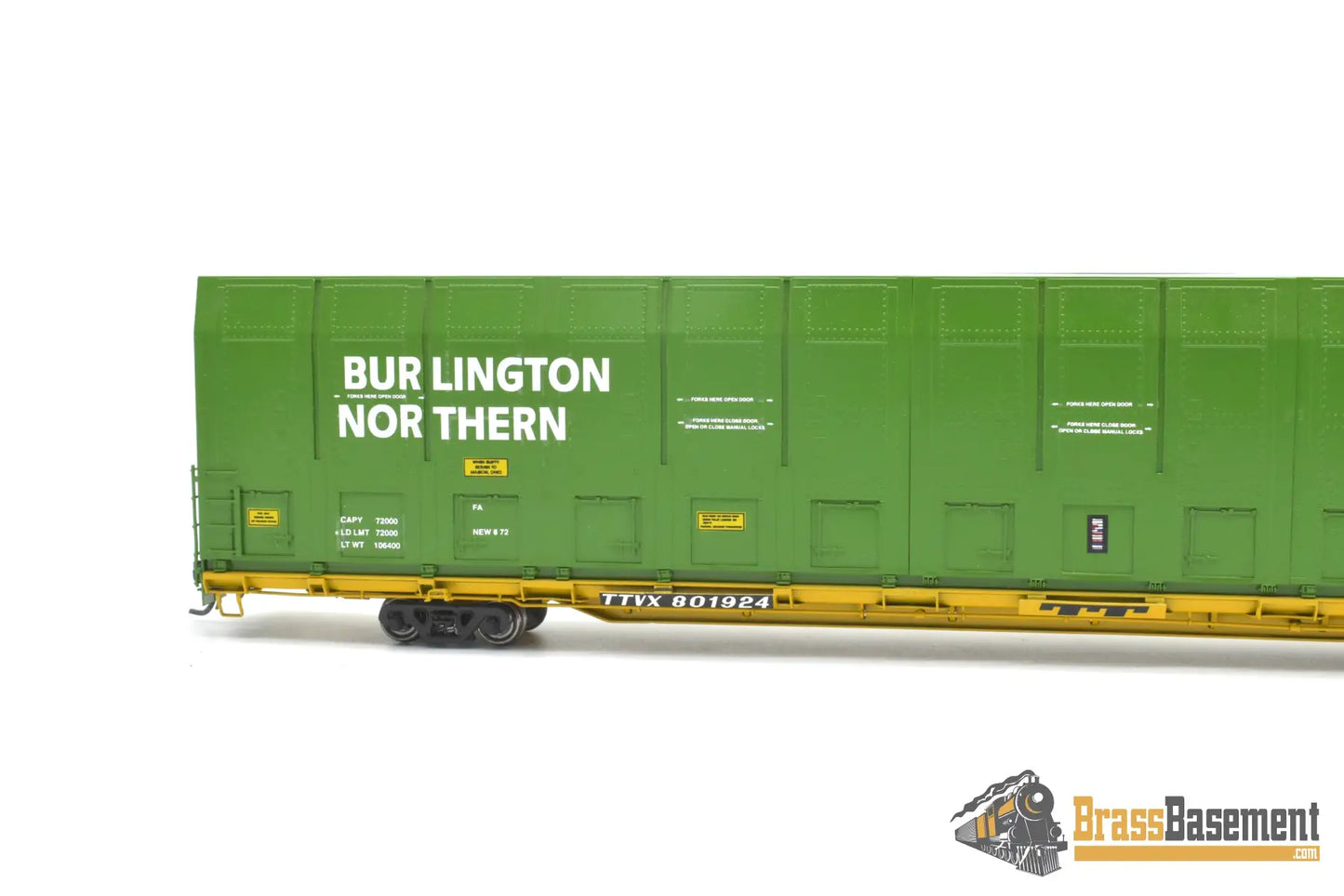 HO Brass - OMI 3010.2 Burlington Northern BN #801924 Vert-A-Pac Auto Carrier - FP Green Freight