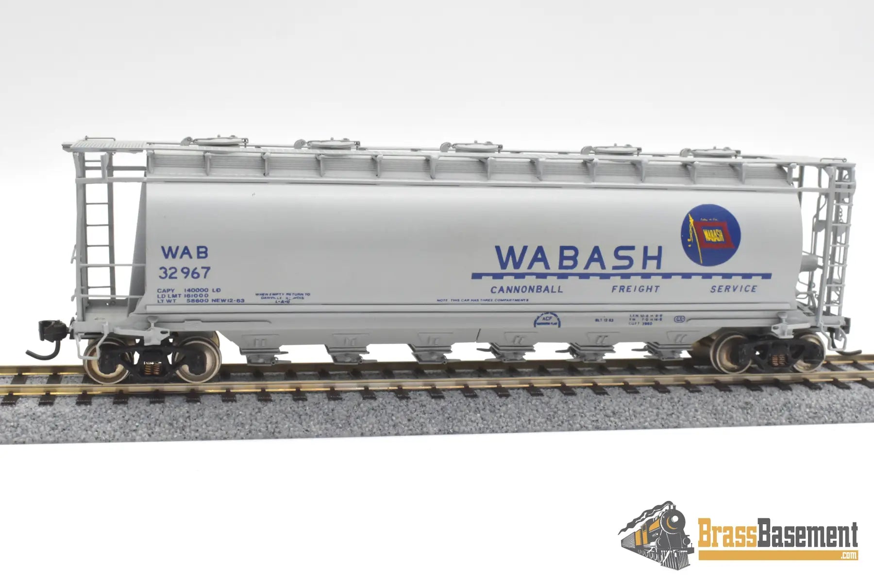 Ho Brass - Omi 3037 Wabash Cylindrical Covered Hopper Hc-60 #32967 Cpomi Freight