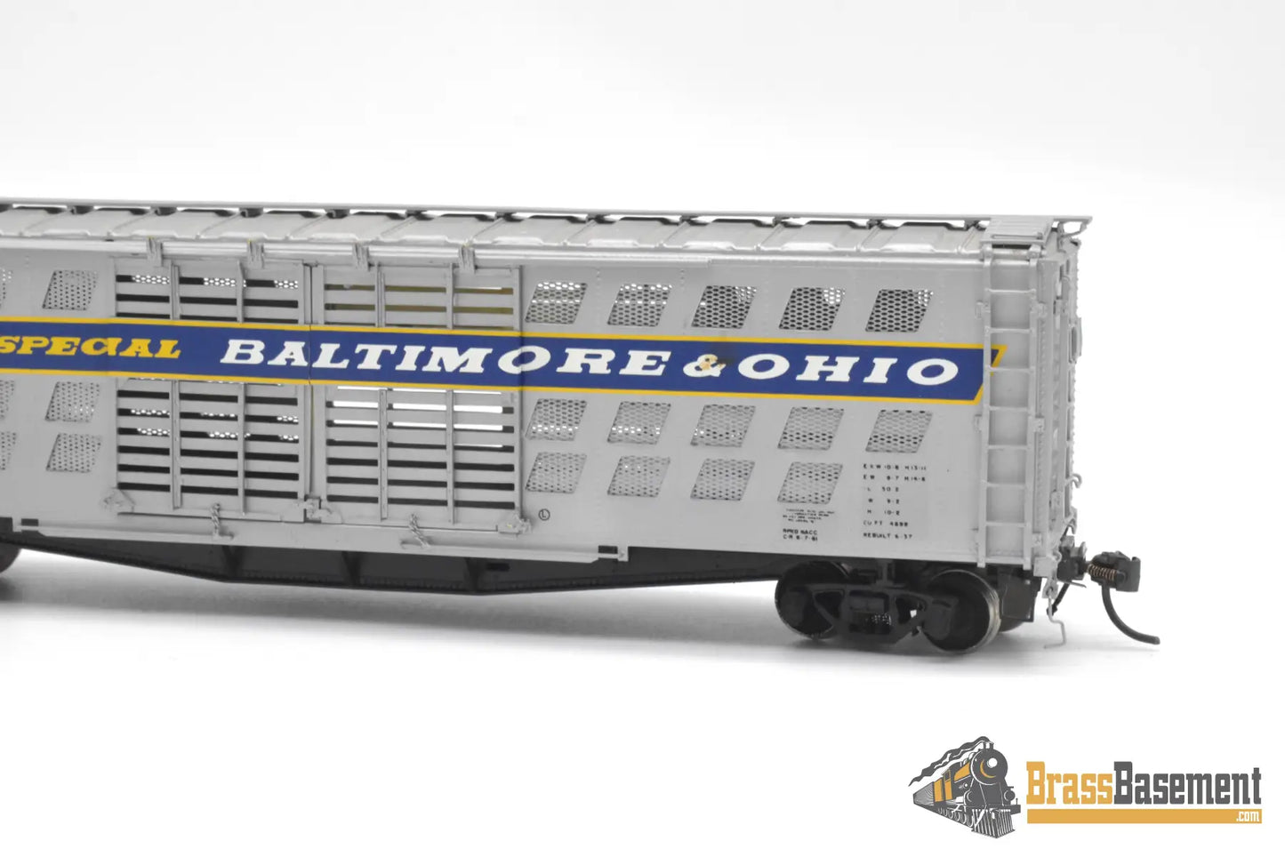HO Brass - OMI 3140 Baltimore & Ohio B&O Deluxe Livestock Car w/ Double Doors Fishbelly Freight