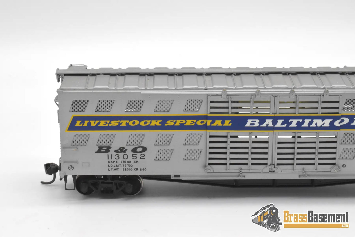 HO Brass - OMI 3140 Baltimore & Ohio B&O Deluxe Livestock Car w/ Double Doors Fishbelly Freight