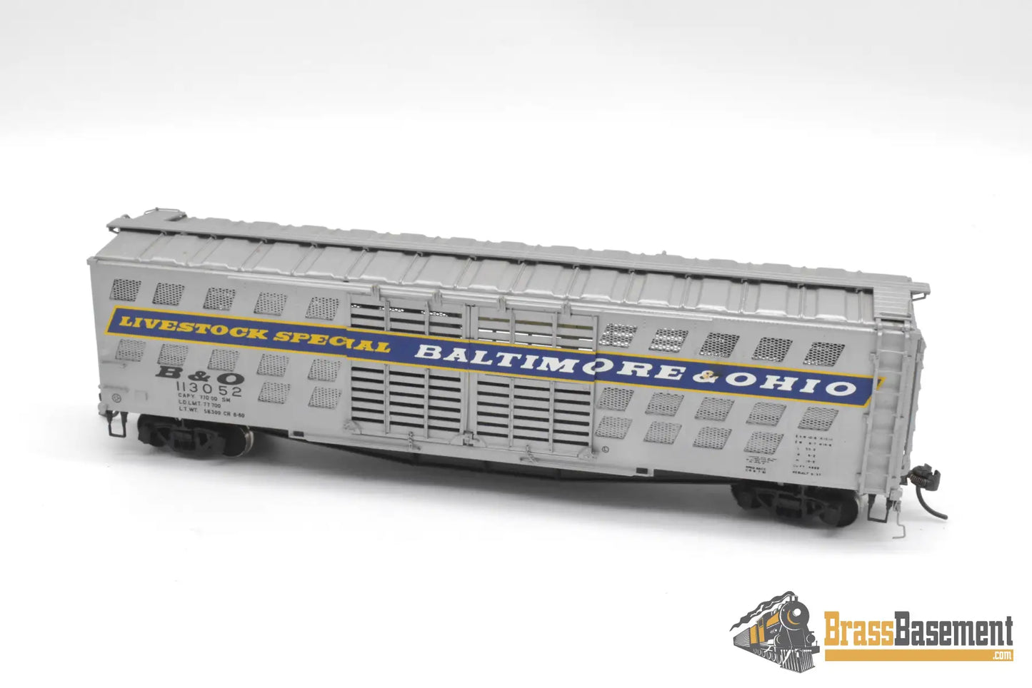 HO Brass - OMI 3140 Baltimore & Ohio B&O Deluxe Livestock Car w/ Double Doors Fishbelly Freight