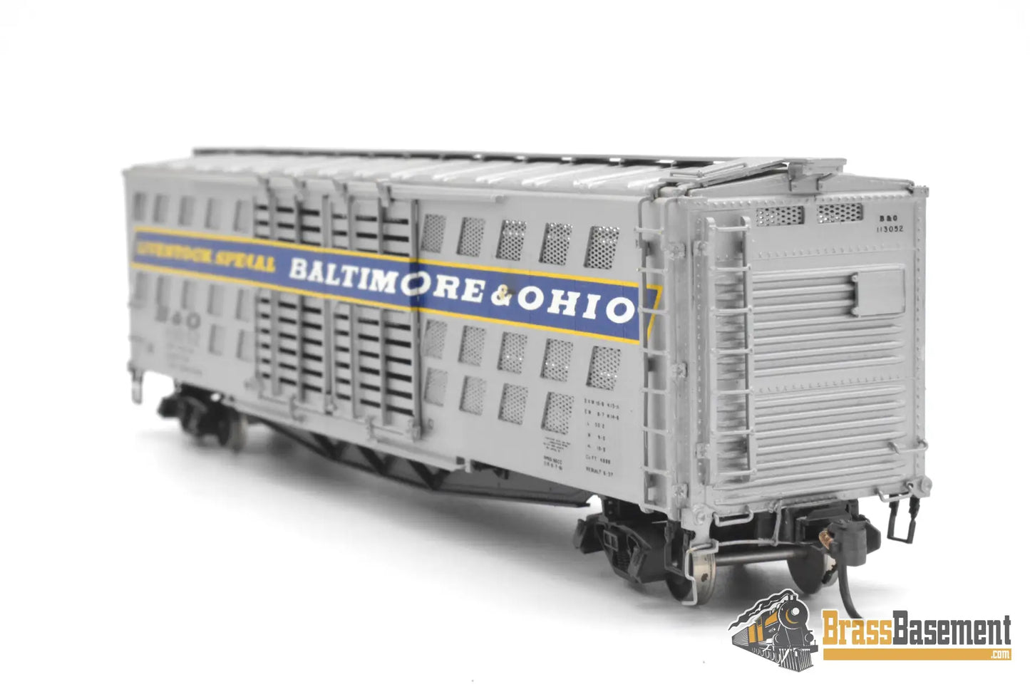 HO Brass - OMI 3140 Baltimore & Ohio B&O Deluxe Livestock Car w/ Double Doors Fishbelly Freight