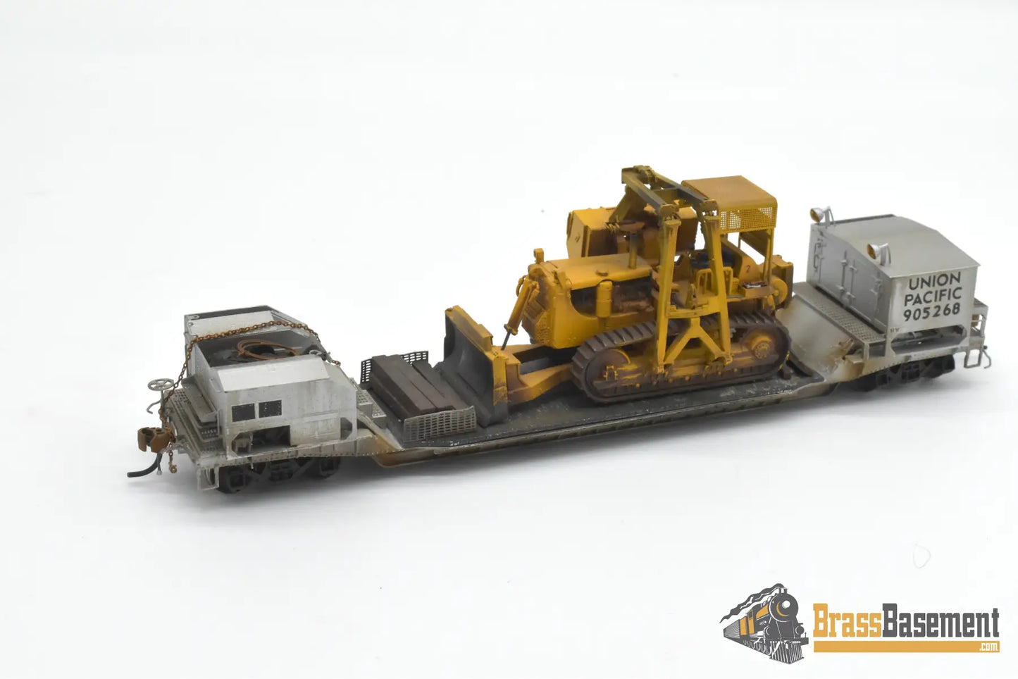 HO Brass - OMI 3321.1 Union Pacific UP Bulldozer Wreck flat Car #905268 w/ BullDozer Freight