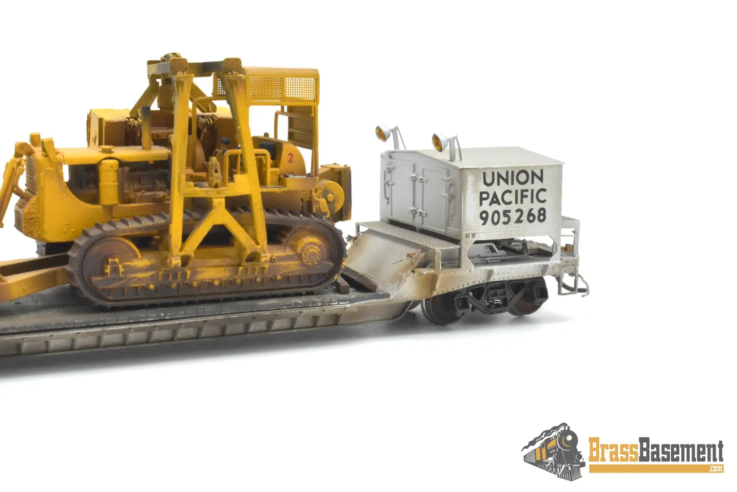 HO Brass - OMI 3321.1 Union Pacific UP Bulldozer Wreck flat Car #905268 w/ BullDozer Freight