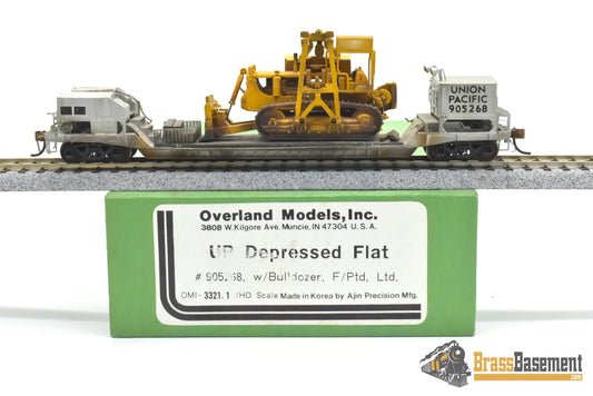 HO Brass - OMI 3321.1 Union Pacific UP Bulldozer Wreck flat Car #905268 w/ BullDozer Freight